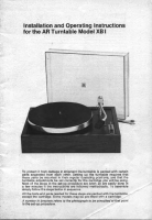 Acoustic Research XB-1 - Owners Manual